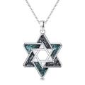 PERZAT Star of David Necklace 925 Sterling Silver Jewish Star of David Pendant Necklace Turquoise Necklace Star of David Necklace Star of David Jewelry Gift for Women Girls