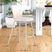 Wade Logan® Atilia Bar & Counter Stool Upholstered/Leather/Metal/Faux leather in White | Counter Stool (26" Seat Height) | Wayfair