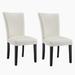 Red Barrel Studio® Tyker Back Side Chair Dining Chair Faux Leather/Wood/Upholstered in White | 38.58 H x 25.39 W x 19.29 D in | Wayfair