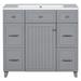 Winston Porter Oaklei 18 Single Bathroom Vanity w/ Solid Wood+MDF+Resin Top in Gray | 34 H x 18 W x 36 D in | Wayfair