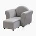 Harriet Bee Jalani Upholstered Recliner w/ Ottoman Velvet in Gray | 17.7 H x 22.4 W x 16.1 D in | Wayfair 2B7D79DA3A4344679387E75BD0785C76