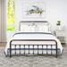 August Grove® Brynleigh Metal Slat Bed in Black | 43.5 H x 60.2 W x 83.54 D in | Wayfair A35BE676F0D349799FC916C1E354E003