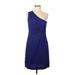 Gap Outlet Casual Dress - Sheath One Shoulder Sleeveless: Blue Solid Dresses - Women's Size 8