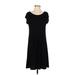 Gap Casual Dress Scoop Neck Short sleeves: Black Print Dresses - Women's Size Small