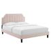 Sienna Performance Velvet Twin Platform Bed - East End Imports MOD-6908-PNK