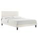 Leah Chevron Tufted Performance Velvet Twin Platform Bed - East End Imports MOD-6989-WHI