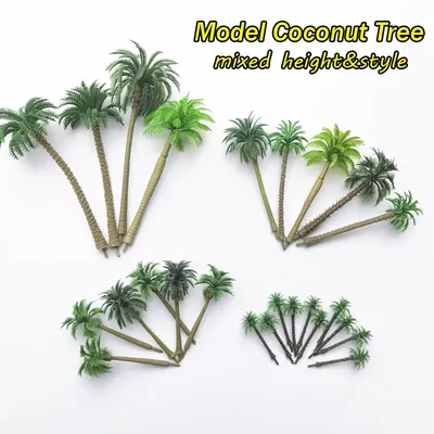5-20 stücke 4-17 cm Modell Palme Modell Kokospalme micro Strand Am Meer Landschaft Layout Zug Eisenbahn landschaft Diy Mini Diorama Image