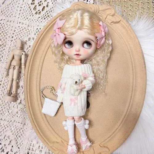 Blythe Puppe Kleidung Pullover Rock Set hand gefertigt 28-30cm ob22 ob24 Azone Kleid für Blyth Puppe