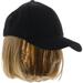 Canvas Hat Wig Short Straight Hair Accessories Ponytail Wigs Accessory for Women