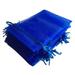 Pimuza Pack of 100 5x7 inch Gift Wrap Bags Royal Blue Organza Sheer Fabric Sturdy Material Drawstring Organizer for Baby Shower Favor Celebration Church Rose Petals Cosmetic Ring Earring Watch