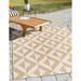 Rugs.com Jill Zarin Outdoor Collection Rug â€“ 9 x 12 Beige Flatweave Rug Perfect For Living Rooms Large Dining Rooms Open Floorplans