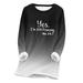 Women s Warm Sherpa Lined Athletic Tops Crew Neck Gradient Color Soft Long Sleeve Pullover Shirt Winter Sweatshirts(Black L)