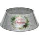 Fraser Hill Farm Metal Christmas Tree Collar with Merry Christmas Greeting and Galvanized Finish