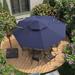 PURPLE LEAF 11ft Patio Umbrella Outdoor Round Umbrella Large Cantilever Umbrella Windproof Offset Umbrella Heavy Duty Sun Umbrella for Garden Deck Pool Patio Navy Blue