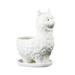 1PC Alpaca Succulent Flower Pot Lovely Animal Shaped Flowerpot Decor Cartoon Alpaca Succulent Flowerpot Crafts Ceramic Succulent Plant Potted Flowerpot with Tray Creative Office Desktop Decor (White)