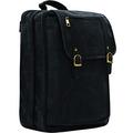 Dreamcontroller 5in1 Black Leather Backpack: Laptop Bag Shoulder Backpack Messenger-Crossbody Trolly Strap & Top Handle