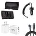 Travel Bundle for Samsung Galaxy S24 Ultra Belt Holster Clip Carrying Pouch Case Tempered Glass Screen Protector 40W Car Charger Power Adapter 3-Port Wall Charger USB C to USB C Cable (Black)