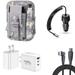 Travel Bundle for Samsung Galaxy S24 Ultra Waterproof Pack Bag Carrying Pouch Case Tempered Glass Screen Protector 40W Car Charger Power Adapter 3-Port Wall Charger USB C Cable (ACU Army Camo)