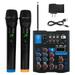 Aibecy Wireless Microphone Audio Mixer Sound Board Console Interface 4 Channel DJ System Professional for DJ Karaoke PC Guitar Speaker
