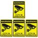 4 PCS Monitoring Warning Signs Camera for Home Security outside Acrylic Video Pro Cctv