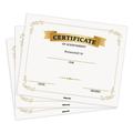 Inkdotpot Pack Of 25 White & Gold Certificate of Completion Award Certificate For Students- Certificate of Achievement Awards and Certificates for School- 8x10 inch