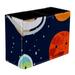 Space Planet Universe Pattern PVC Leather Brush Holder and Pen Organizer - Dual Compartment Pen Holder - Stylish Pen Holder and Brush Organizer