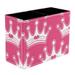 Pink Girly Princess Royalty Crown Pattern PVC Leather Brush Holder and Pen Organizer - Dual Compartment Pen Holder - Stylish Pen Holder and Brush Organizer