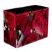 Bouquet Floral Red Rose Watercolor Pattern PVC Leather Brush Holder and Pen Organizer - Dual Compartment Pen Holder - Stylish Pen Holder and Brush Organizer