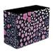 Small Pink Flower Pattern PVC Leather Brush Holder and Pen Organizer - Dual Compartment Pen Holder - Stylish Pen Holder and Brush Organizer