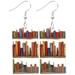 Bookshelf Teacher Earrings Acrylic Dangle Bookcase Classic Party Dangling Textbook Miss