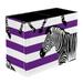 Zebra Purple White Stripe Pattern PVC Leather Brush Holder and Pen Organizer - Dual Compartment Pen Holder - Stylish Pen Holder and Brush Organizer