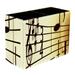 Retro Music Pattern PVC Leather Brush Holder and Pen Organizer - Dual Compartment Pen Holder - Stylish Pen Holder and Brush Organizer