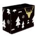 Christmas Tree Elk Deer Pattern PVC Leather Brush Holder and Pen Organizer - Dual Compartment Pen Holder - Stylish Pen Holder and Brush Organizer