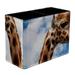 Three Giraffes Pattern PVC Leather Brush Holder and Pen Organizer - Dual Compartment Pen Holder - Stylish Pen Holder and Brush Organizer