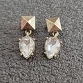 J. Crew Jewelry | J.Crew Stud Drop Crystal Earrings | Color: Gold | Size: Os