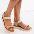 Madewell Shoes | Madewell Velcro Summer Leather Nude Sandals Size 7 | Color: Cream/Tan | Size: 7