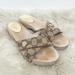 Gucci Shoes | Gucci Wooden Canvas Printed Sandals Size 7 | Color: Cream/Tan | Size: 6