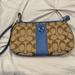 Coach Bags | Euc Coach Large Wristlet Signature Canvas & Leather | Color: Blue/Tan | Size: Os