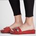 Free People Shoes | Free People Westtown Red Suede Slide Clogs | Color: Red/Silver | Size: 39eu