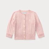 Ralph Lauren Shirts & Tops | Baby Girl Ralph Lauren Polo Mini-Cable Cotton Cardigan Pink Sweater-Sz 24 Months | Color: Pink | Size: 24mb