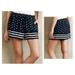 Anthropologie Shorts | Anthropologie Elevenses Casual Shorts Elastic Waist Lined Blue Polka Dot Size Xs | Color: Blue/Cream | Size: Xs