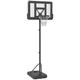 SPORTNOW Height Adjustable Basketball Hoop and Stand, Freestanding Basketball Stand, Net w/Wheels, Enlarged Base, PE Backboard, 200-305cm - Black