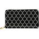 XqmarT Reversible Black Gold Tan Quatrefoil Pattern Wallets Large Capacity Wallet for Men Women Wallets Credit Card Microfiber Leather Wallet