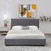 Latitude Run® Full Size Linen Platform Bed w/ Hydraulic Storage System Upholstered/Metal/Linen in Gray | 40.8 H x 56.7 W x 79.9 D in | Wayfair
