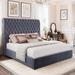 Willa Arlo™ Interiors Avina Sleigh Storage Bed Upholstered/Velvet/Metal in Gray | 52.36 H x 81.1 W x 90.35 D in | Wayfair