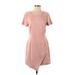 Aqua Casual Dress - Shift: Pink Solid Dresses - Women's Size 4