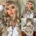 BadyminCSL Long Blonde Curly Hair with Bangs Wigs for Women Curly Hair Wig