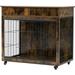 Thanaddo Furniture Style Dog Crate 36.5 Length Dog Crate with 2 Drawers and Wheels Double Doors Wire Dog Kennel Decorative Large Pet Crate Dog House Indoor Use Rustic Brown