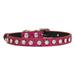 Farfi Pet Collar Adjustable Reflective Dog Cat Rhinestones Neck Strap Pet Training Leash Pet Supplies (Rose Red M)