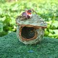 Bird Nest Bird Cage Outdoor Hanging Bird Cage Eco-Friendly Birds Cages Nest Birdhouse Hut for Birds to Rest and Breed B (5.5x6.3inch)